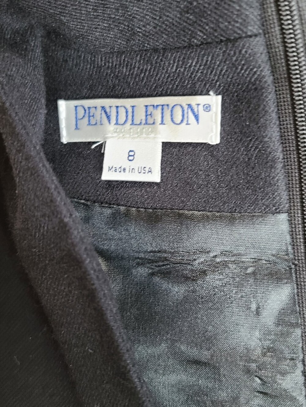 NWT -Vintage Pendleton black wool midi dress fit flare- size 8 petite - Picture 5 of 8